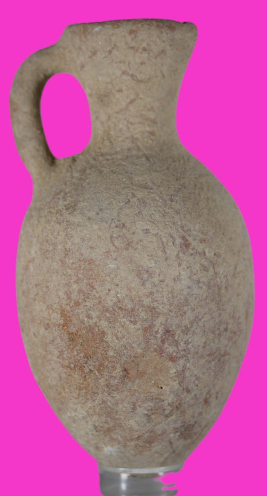 Time of Abraham Holy Land Artifact 6 inch Jar Jug Intact 2000 to 1500 BC COA Z08