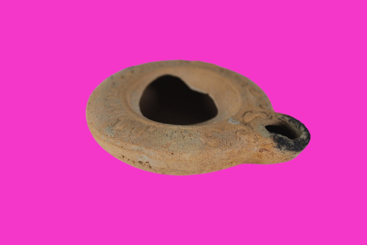 Holy Land Oil Lamp Ancient Artifact Time of Jesus & Apostles 63BC-323AD COA 135