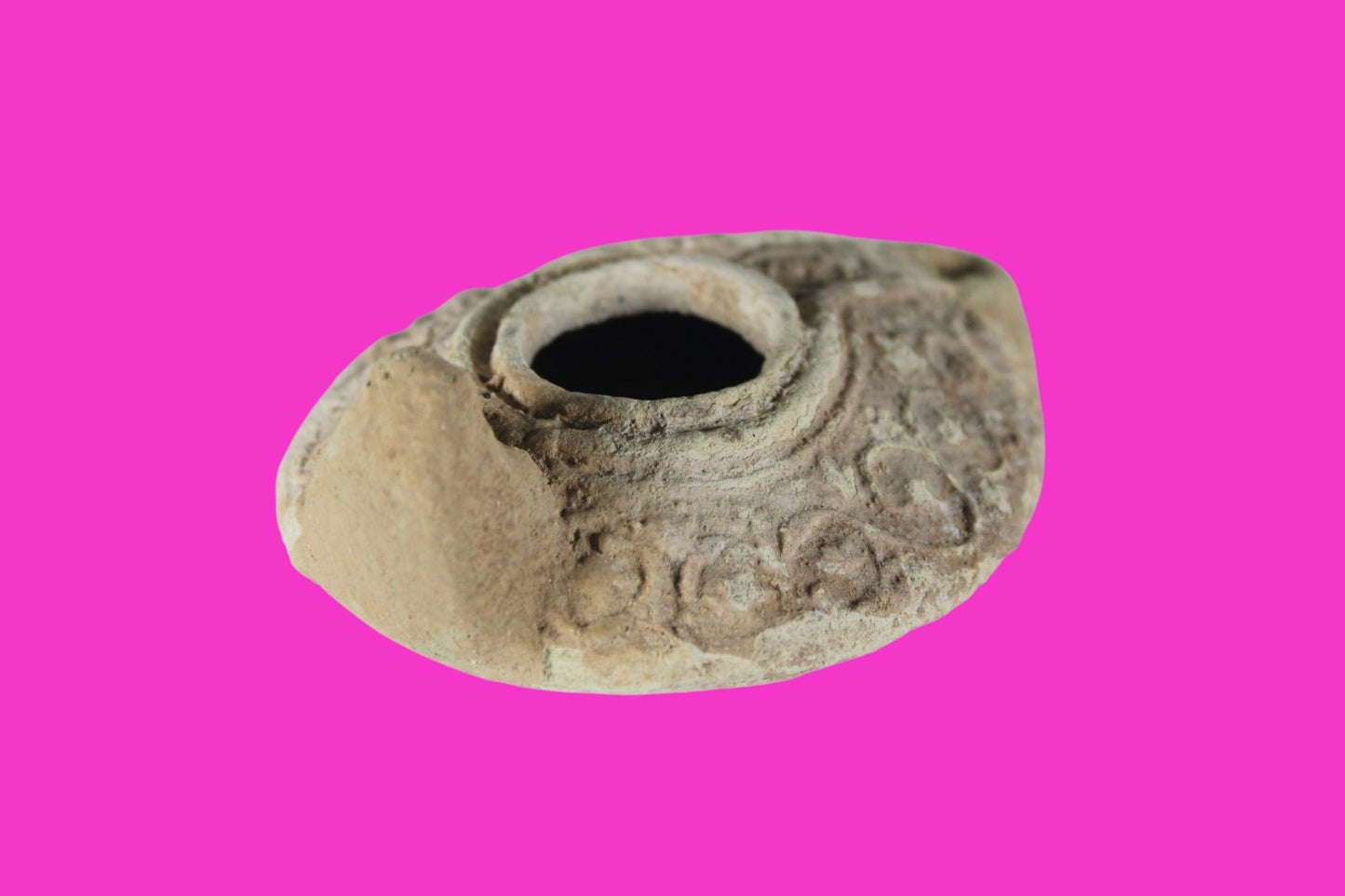 Holy Land Oil Lamp Ancient Artifact Time of the Christians 313-636 AD COA 219