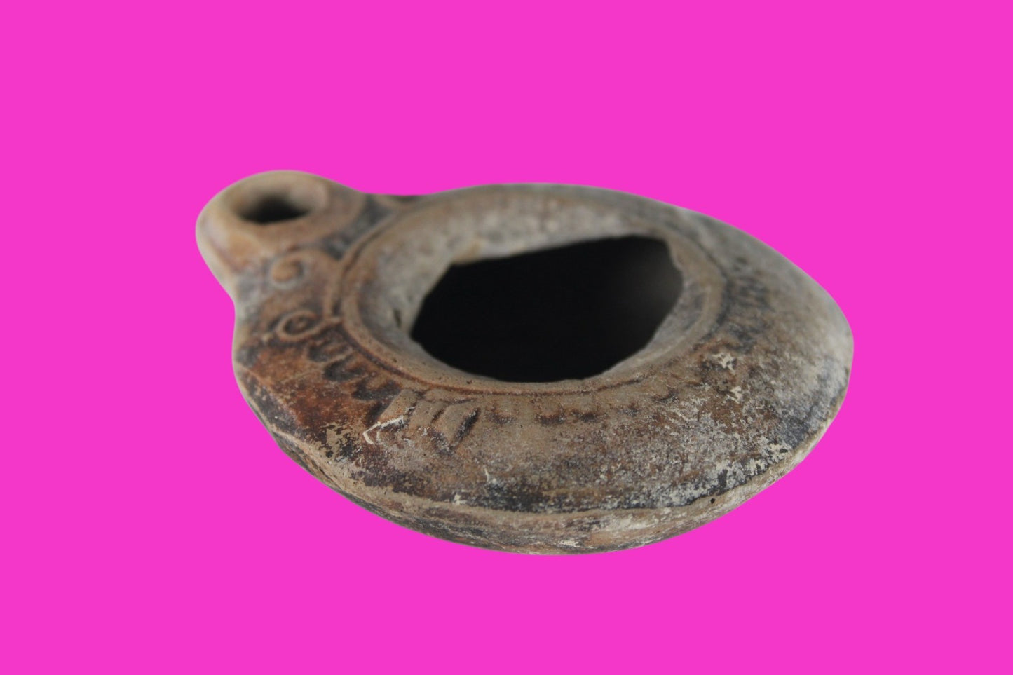 Holy Land Oil Lamp Ancient Artifact Time of Jesus & Apostles 63BC-323AD COA 160