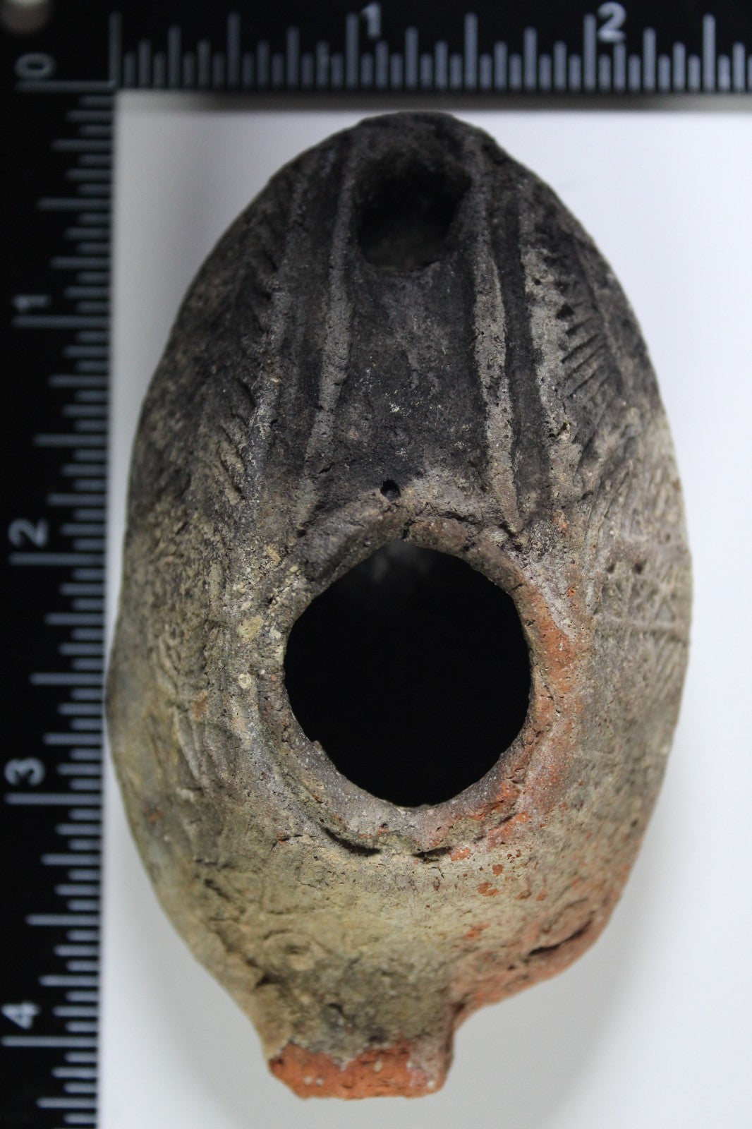 Ancient Holy Land Oil Lamp Artifact A Hidden Christian Cross 300-600AD COA 134