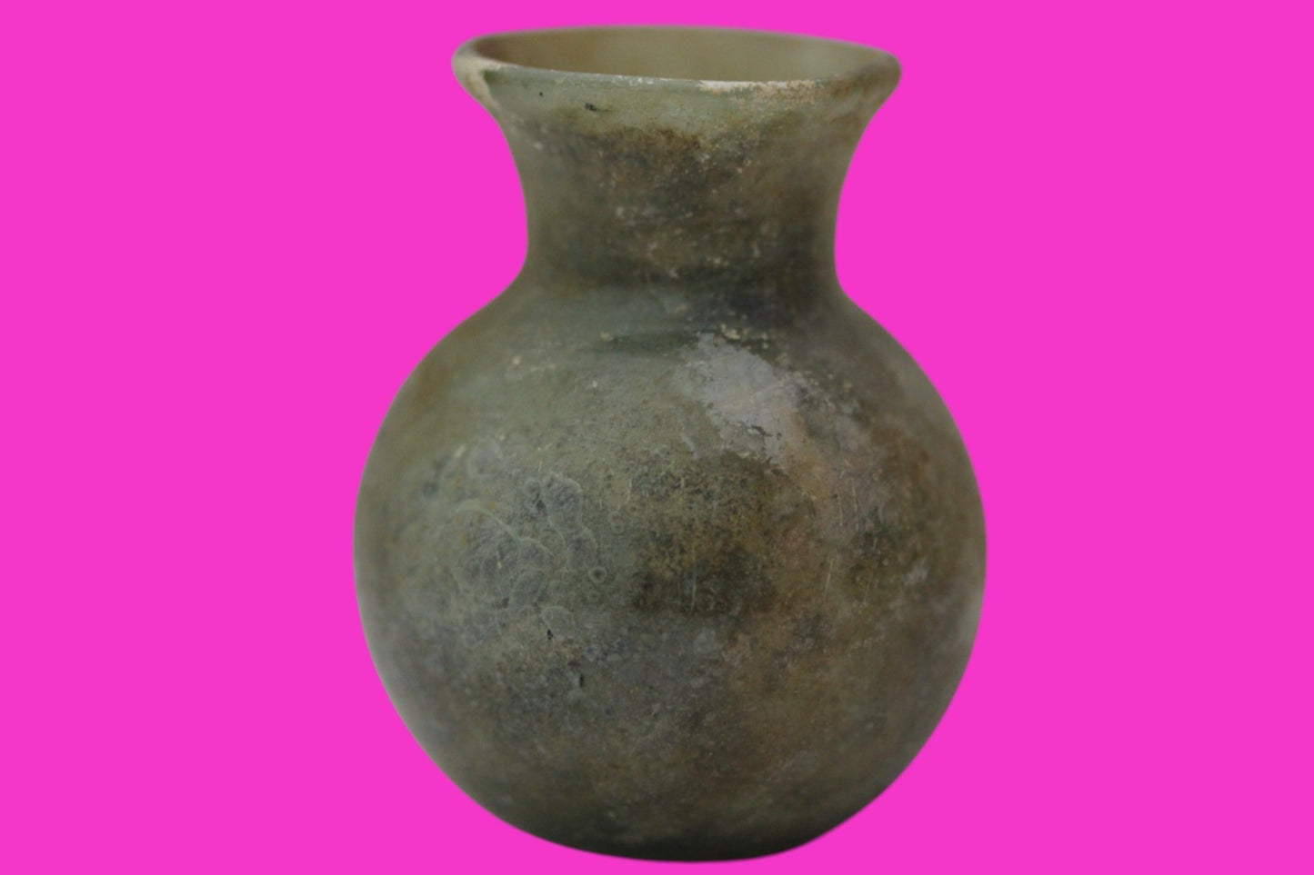 Holy Land Artifact Authentic Ancient Glass Bottle 100-300 AD Roman Era COA J17